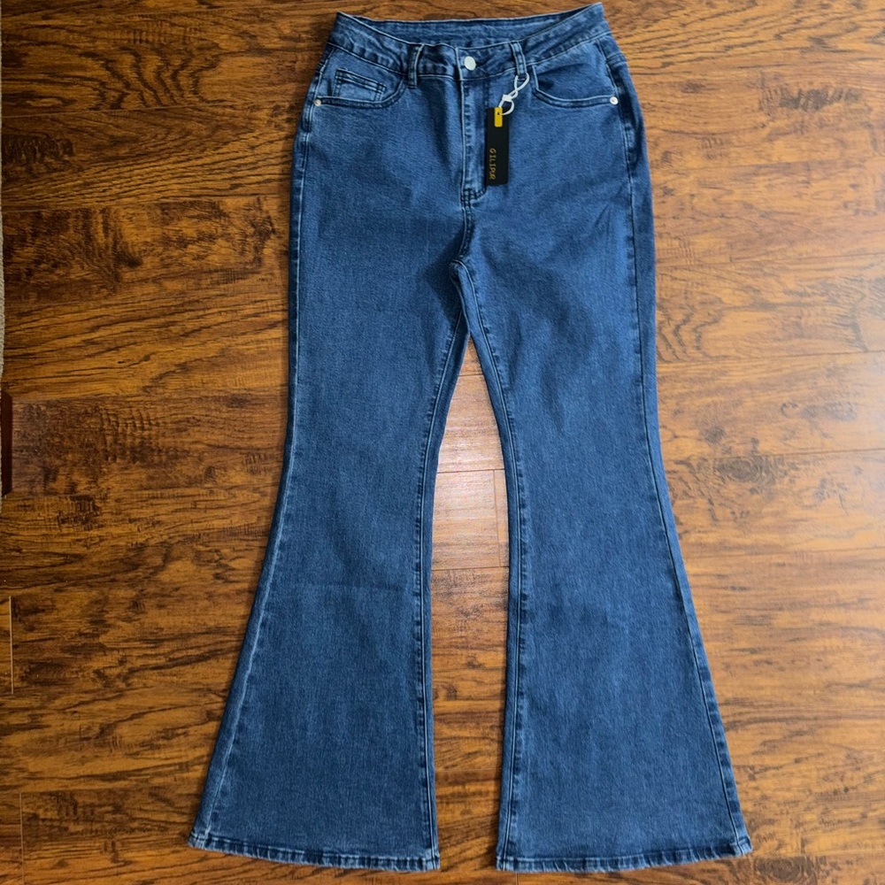 Gilipur High Rise Ultra Flare NWT Blue Jeans Women’s Large Wide Leg Denim Pants